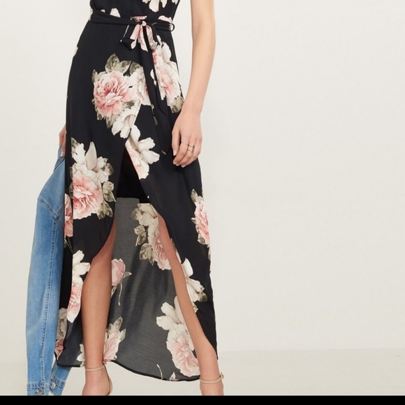 Dynamite flower wrap dress-high low w/ tie waist - Picture 3 of 4